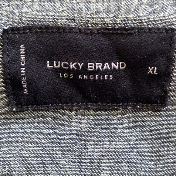 EUC LUCKY BRAND UNISEX DENIM SHIRT - Picture 6 of 9
